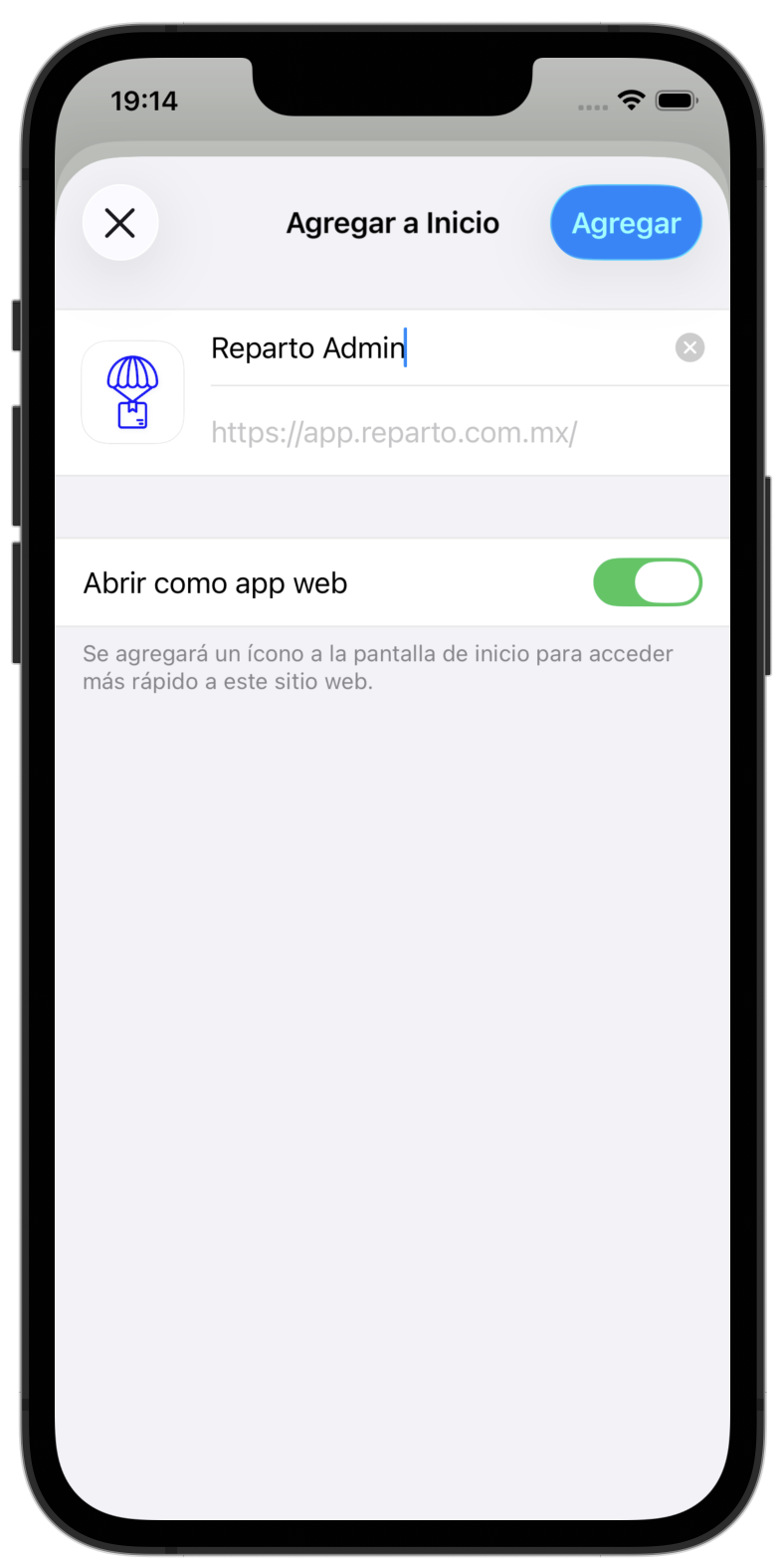 Paso 4 para instalar Reparto en iPhone